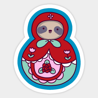 Russian Doll Sloth Sticker